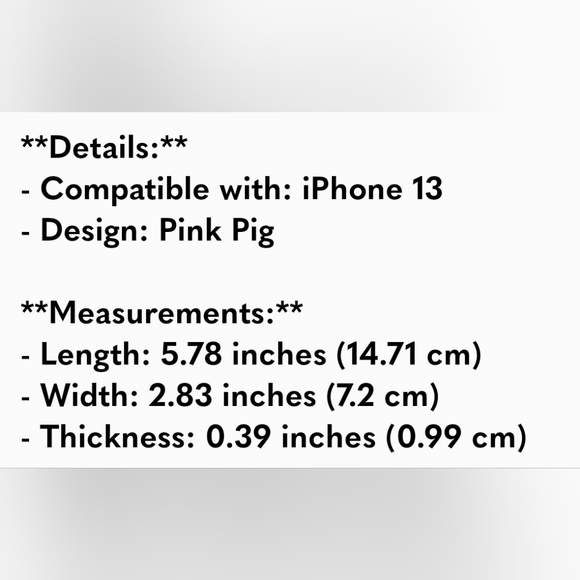 iPhone 13 Pink Pig Cover - Cute and Protective Phone Case with Adorable Pig - Picture 2 of 2